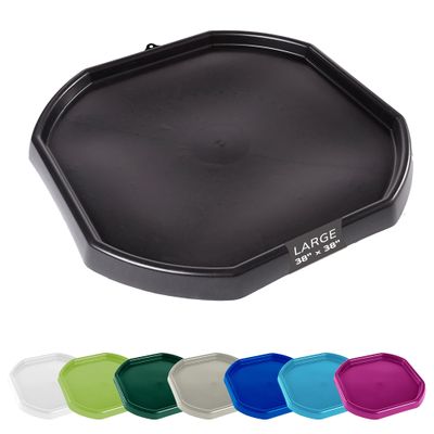 MEKA Large 38"x38" Tuff Tray Black, Indoor Activity Sensory Tray Children, Outdoor Play Sand and Water Tray for Toddlers and Kids, Toy Boys Girls