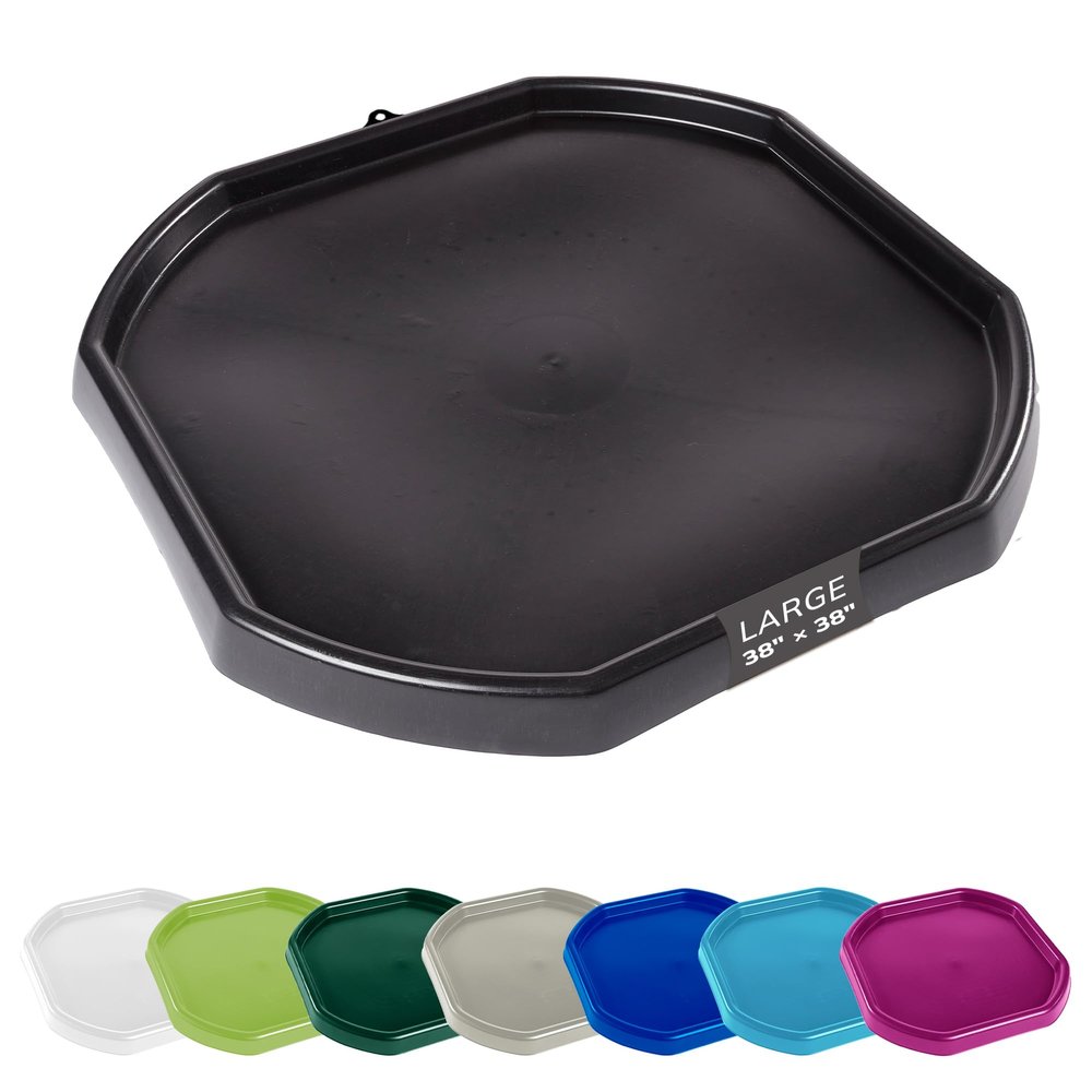 MEKA Large 38"x38" Tuff Tray Black, Indoor Activity Sensory Tray Children, Outdoor Play Sand and Water Tray for Toddlers and Kids, Toy Boys Girls