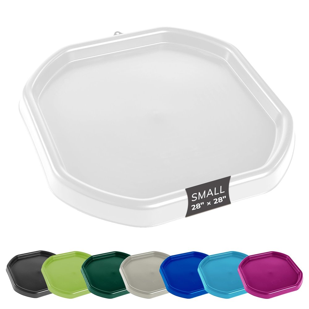MEKA Small 28"x28" Tuff Tray White, Indoor Activity Sensory Tray Children, Outdoor Play Sand and Water Table for Toddlers and Kids, Toy Boys Girls