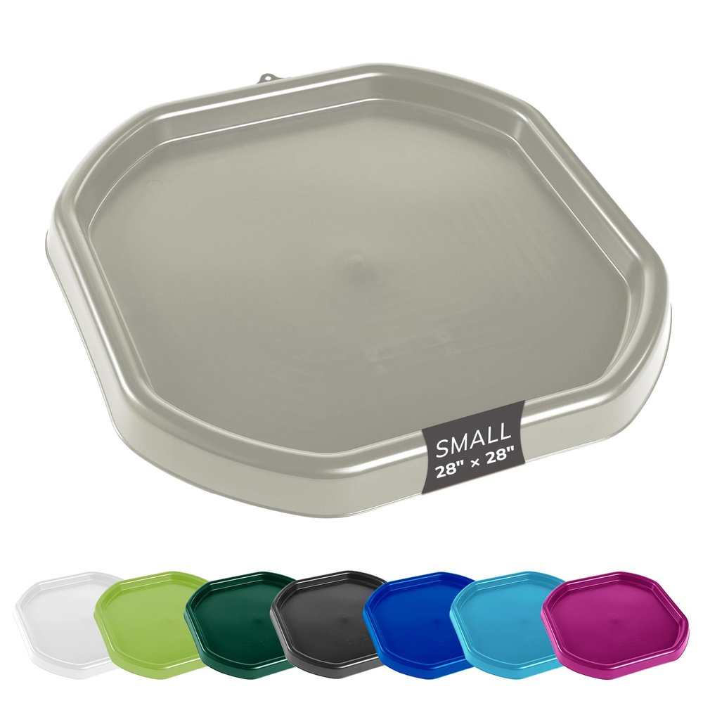 MEKA Small 28"x28" Tuff Tray Grey, Indoor Activity Sensory Tray Children, Outdoor Play Sand and Water Tray for Toddlers and Kids, Toy Boys Girls