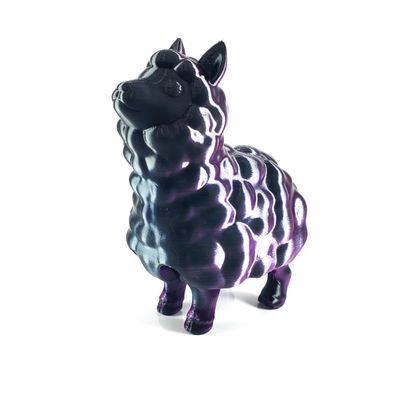 3D Printed Articulating Llama (Black/Purple)