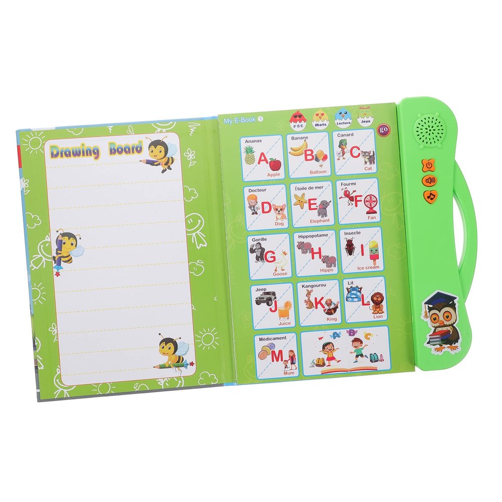 FOYTOKI French Learning Sound Book for Bilingual Interactive Reading Machine for Ages Educational Busy Book with Engaging Sounds