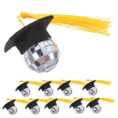 MAGICLULU 10pcs Graduation Cap Tassel Cupcake Toppers Unique Disco Party Decorations Easy to Use for High School Graduation Celebrations Fun Treat Decor