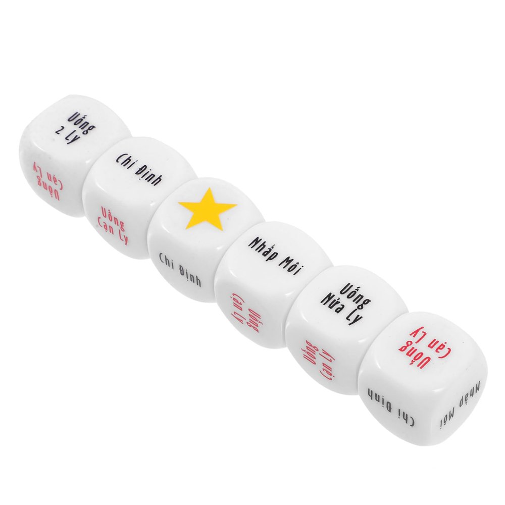 CORHAD 6pcs Vietnamese Acrylic Drinking Games Dices Dice Shaker Cup for Bar Pubs Fun Party Games