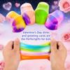 28 PCS Valentine Gift Greeting Card with Slime, Galaxy Slime Stress Relief Fidget Toy for Kids Party Favor, Classroom Exchange Prizes, Valentines Day Milky Way Party Favors for Boys Girls view 3