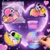 28 PCS Valentine Gift Greeting Card with Slime, Galaxy Slime Stress Relief Fidget Toy for Kids Party Favor, Classroom Exchange Prizes, Valentines Day Milky Way Party Favors for Boys Girls view 4