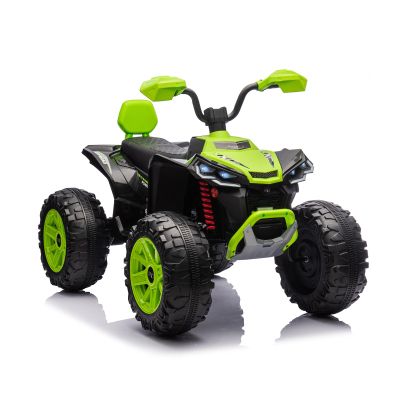 24V Ride On ATV Car, 2 Seater Electric Four-Wheeled ATV, Electric Car for Kids with Powerful Motor Off-Road Vehicle Kids ATV with LED Lights, Music, High Low Speed, Ride on Car for Boys Girls