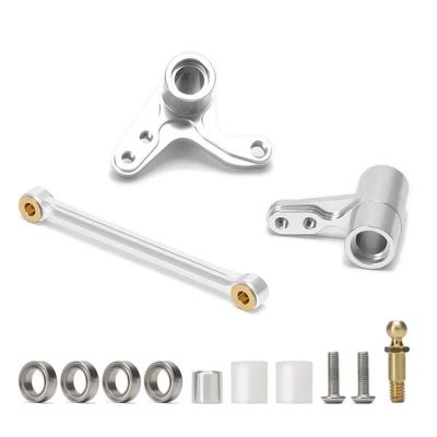 Aluminum Alloy #101214 Steering Assembly Bellcrank with Bearing for RC for HPI WR8 Ken for BLO-CK for Bull-ET3.0 MT ST(Silver)