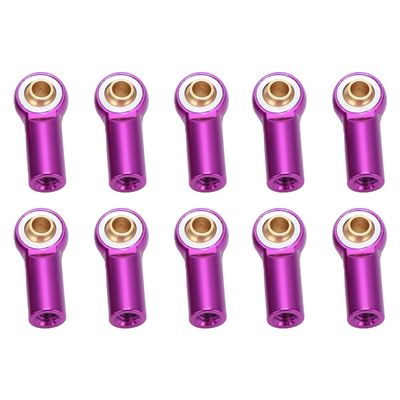 10pcs M3 Aluminum Ball End Link Rods | High - Strength Upgrade for AXIAL SCX10 1/10 RC Crawler Car | Accurate Fit Replacement Parts/RC Car Accessories (Purple)