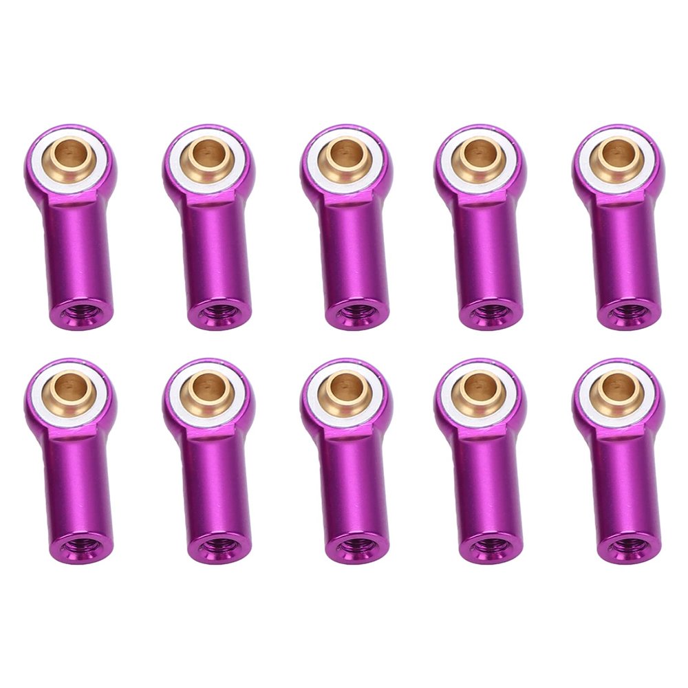 10pcs M3 Aluminum Ball End Link Rods | High - Strength Upgrade for AXIAL SCX10 1/10 RC Crawler Car | Accurate Fit Replacement Parts/RC Car Accessories (Purple)