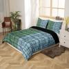 jejeloiu Green Blue Geometric Duvet Cover Toddler Size Kids Stereoscopic Square Comforter Cover for Boys Girls Teens Bedding Set Breathable Modern Minimalism Art Bedroom Decor Bedclothes view 2