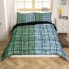jejeloiu Green Blue Geometric Duvet Cover Toddler Size Kids Stereoscopic Square Comforter Cover for Boys Girls Teens Bedding Set Breathable Modern Minimalism Art Bedroom Decor Bedclothes view 3