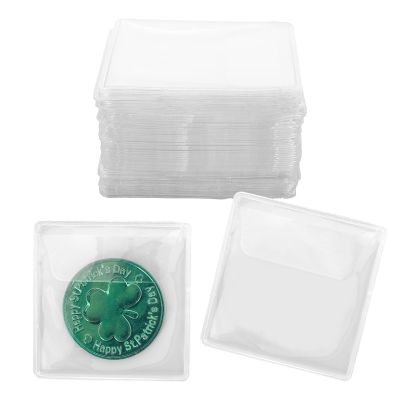100 PCS Plastic Coin Sleeves, 2.1 Inch PVC Coin Protectors for Collectors, Anti-Oxidation Storage Bags for Coins, Jewelry, and Small Items