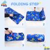 Cloele Toddler Nap Mat with Pillow-53 x21 Sleeping Bag for Kids Ages 3-7Years Slumber Bags,Rolled and Portable Nap Mat for Toddler Boys Preschool Daycare Travel-Dinosaur view 4