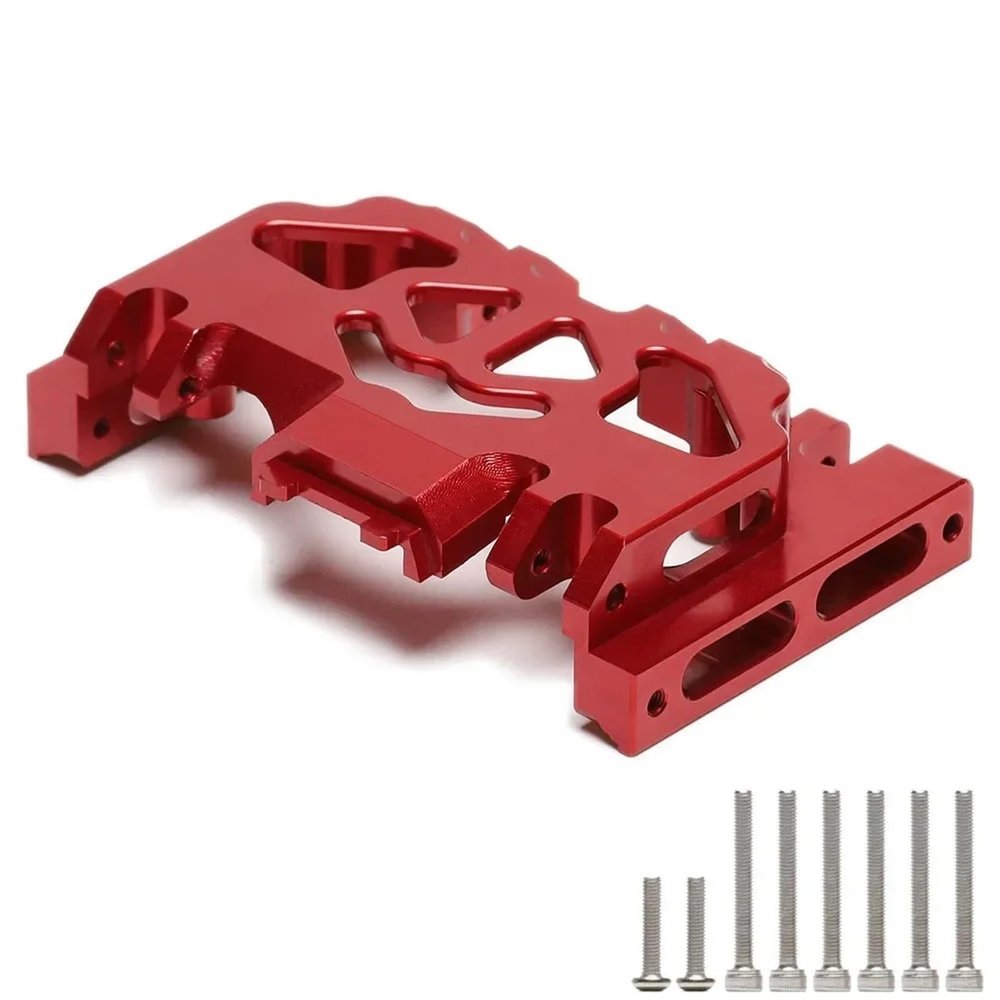 jnxwenu Aluminum 91MM Medium Gear Box Chassis Base 8238 for RC Car for Trax-xas TRX4 Unassembled Kit TRX6 for Defe-nder G500 Ford(RED)