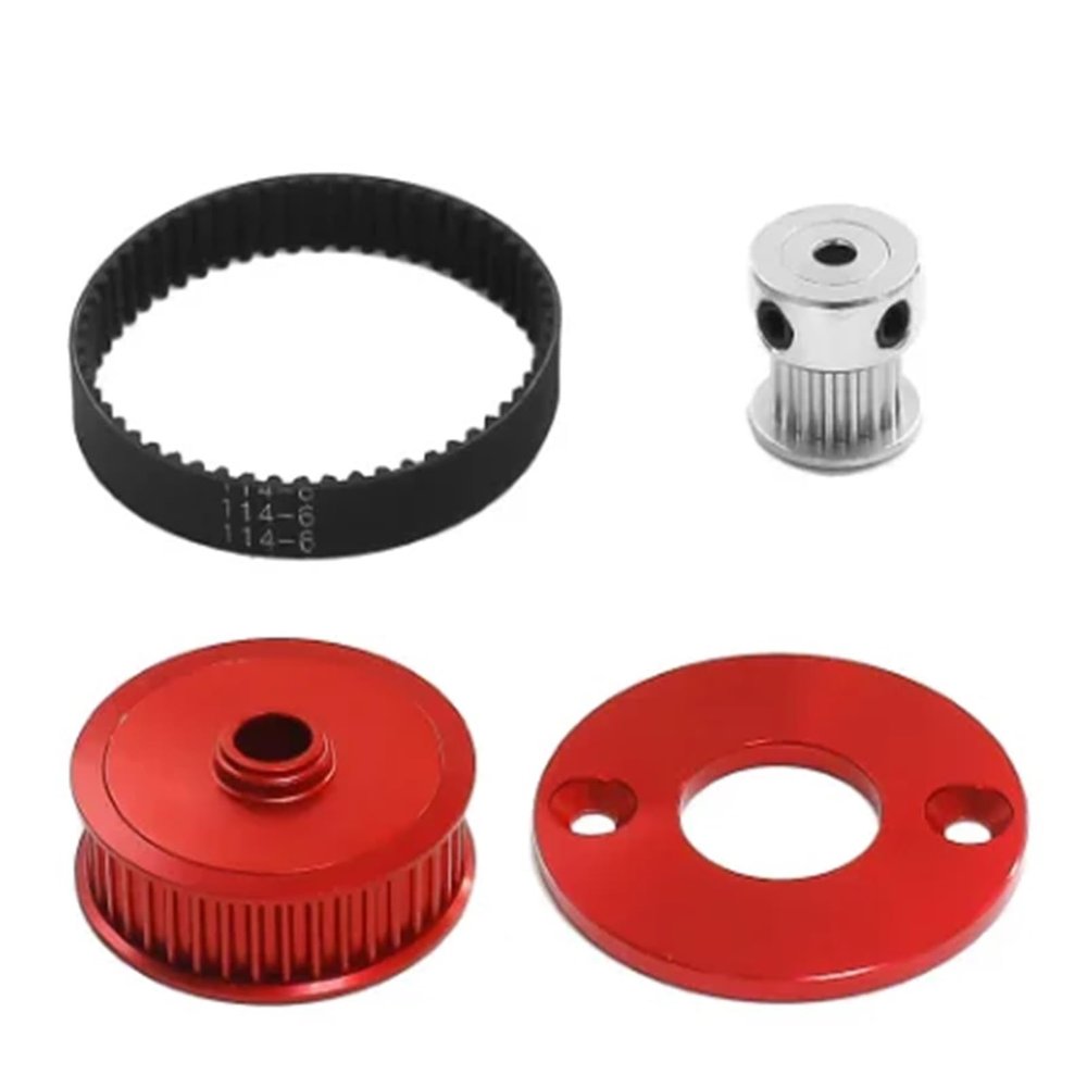 jnxwenu TT-02 Low Noise Belt Drive 16T 40T Transmission Gears System DIY Modify Upgrade Parts for Tam-iya TT02 TT-02 1/10 RC Car(Red)