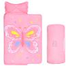 Cloele Toddler Nap Mat with Removable Pillow - 53"x21" Sleeping Bag for Kids Ages 3-7Years Slumber Bags,Rolled and Portable Nap Mat for Preschool Daycare for Toddler Girls Travel-Butterfly view 1