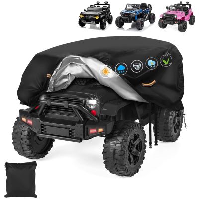 Large Kids Car CoverHeavy Duty 900D Power Wheels Cover Waterproof All WeatherKids Ride On Car Covers with Nano Coating,Windproof Buckle & 3 Reflective Strips,Universal Childrens' ride-on Accessories