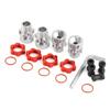Metal 12mm to 17mm Splined Wheel Hex Hub Adapter for Traxxas Slash2Wd Rustler Stampede Bandit 4WD RC Car Parts, Red view 1