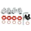 Metal 12mm to 17mm Splined Wheel Hex Hub Adapter for Traxxas Slash2Wd Rustler Stampede Bandit 4WD RC Car Parts, Red view 2