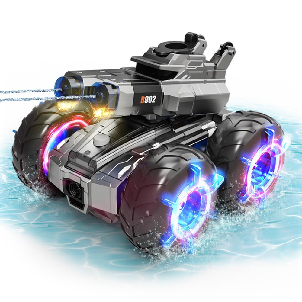 Amphibious Remote Control Car with Water Gun,Waterproof Monster Truck Rc Boat Water Tank Swimming Pool Toys,Gesture Sensing RC Stunt Cars,Birthday Gifts for Boys Girls Teens 8 9 10 11 12 13+ yrs