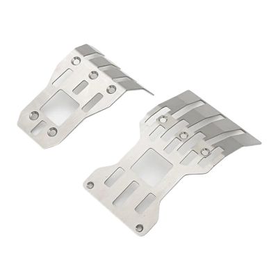 jnxwenu for RC Car for ARR-MA 1/7 6S for Moj-ave Replace ARA320540 2Pcs Stainless Steel Front Rear Chassis Armor Protector Skid Plate Accessories