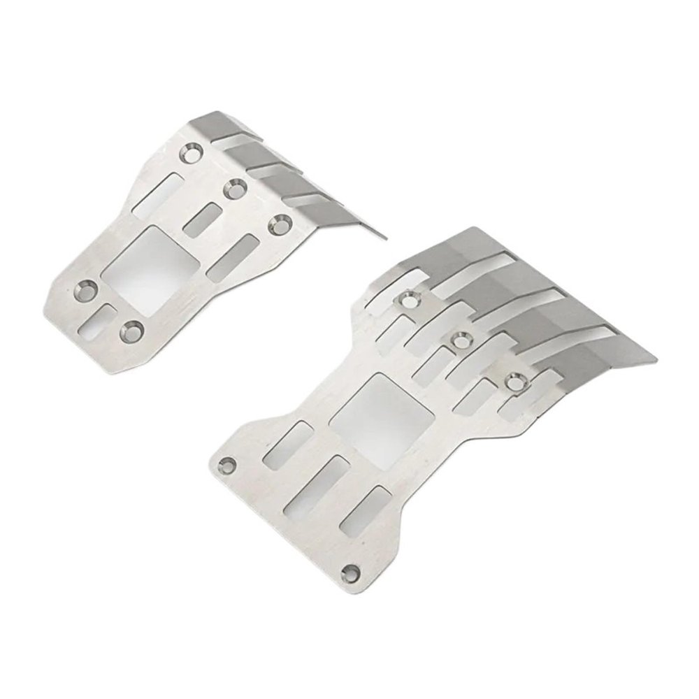 jnxwenu for RC Car for ARR-MA 1/7 6S for Moj-ave Replace ARA320540 2Pcs Stainless Steel Front Rear Chassis Armor Protector Skid Plate Accessories