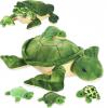 5 Piece Sea Turtle Stuffed Animal with Babies, 12'' Mommy Stuffed Turtle Plush Pillow Toy with 3 Baby Turtles Surprise Tortoise Plushies Toys for Kids Birthday Valentines Plush Gifts Party Favors view 1
