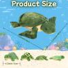 5 Piece Sea Turtle Stuffed Animal with Babies, 12'' Mommy Stuffed Turtle Plush Pillow Toy with 3 Baby Turtles Surprise Tortoise Plushies Toys for Kids Birthday Valentines Plush Gifts Party Favors view 2