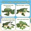 5 Piece Sea Turtle Stuffed Animal with Babies, 12'' Mommy Stuffed Turtle Plush Pillow Toy with 3 Baby Turtles Surprise Tortoise Plushies Toys for Kids Birthday Valentines Plush Gifts Party Favors view 3