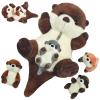 5 Pcs Sea Otter Stuffed Animal Plush Otter Set Large Mommy Stuffed Otter Plush Toy with 4 Babies in Zipper Pouch, Soft Cuddly Otter Plushies Pillow for Kids Boys Girls Birthday Easter Stuffers Gifts view 1