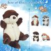 5 Pcs Sea Otter Stuffed Animal Plush Otter Set Large Mommy Stuffed Otter Plush Toy with 4 Babies in Zipper Pouch, Soft Cuddly Otter Plushies Pillow for Kids Boys Girls Birthday Easter Stuffers Gifts view 2