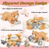 5 Pieces Cat Stuffed Animal with Babies, 1 Mommy Orange Cat Plush Toy Stuffed Cat with 4 Babies Plush Kittens, Stuffed Kitty Plush Toys for Kids Girls Boys Birthday Valentines Gifts view 4