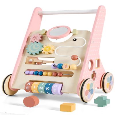 Paisure Baby Push Walker for Baby Boy 10+ Months, Wooden Baby Walker Push Toy, Learning to Walk, Baby Walkers for Girls, Montessori Walker Toy with Wheels
