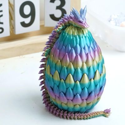 3D Printed Crystal Dragon Egg Models,Flexible Joint Animal lacertid Figurines, 3D Printing Stuff,Stress Relief, Fidget restlessness, ADHD Toys, Surprise Fantasy Gifts