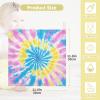 Nander Color Tie Dye Baby Muslin Washcloths 5PCS- Soft Face Cloths for Newborn, Absorbent Bath Wash Cloths, Wipes, Burp Rag view 2