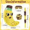AmazingSpark 4 Pcs Banana Piata Fruit Summer Luau Party Game Supplies 17. 5inch Banana Piatas Birthday Decorations with Blindfold Bat and Confetti for Hawaiian Tropical Fiestas Carnival Party Game view 2