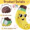 AmazingSpark 4 Pcs Banana Piata Fruit Summer Luau Party Game Supplies 17. 5inch Banana Piatas Birthday Decorations with Blindfold Bat and Confetti for Hawaiian Tropical Fiestas Carnival Party Game view 3