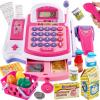 BUYGER Kids Cash Register Toy with Scanner, Receipt Printer, Microphone, Shopping Play Food - Pretend Role Play Birthday for Toddler Kids Boys Girls Ages 3 4-8+ Years Olds view 1