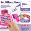 BUYGER Kids Cash Register Toy with Scanner, Receipt Printer, Microphone, Shopping Play Food - Pretend Role Play Birthday for Toddler Kids Boys Girls Ages 3 4-8+ Years Olds view 3