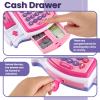 BUYGER Kids Cash Register Toy with Scanner, Receipt Printer, Microphone, Shopping Play Food - Pretend Role Play Birthday for Toddler Kids Boys Girls Ages 3 4-8+ Years Olds view 4