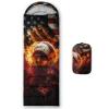 Smell Sunshine Kids Sleeping Bag for Boys Girls,American Flag Baseball Print-Lightweight Warm Portable Outdoor Indoor-Waterproof Cold Weather Resistant Sleeping Bag for Camping Hiking(Baseball) view 1