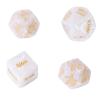 1 Set of 4 Marbled Engraved Glow-in-The-Dark Dice Set, Adult Polyhedral Game Accessories (White) view 1