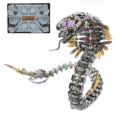 XMBRICDIYY 3D Metal Puzzle Snake Model Kit for Adults, Mechanical Viper Cobra Snake, Metal Model Kit Desktop Decor, DIY Assembly Steampunk (1000 PCS)