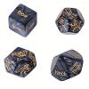 1 Set of 4 Marbled Engraved Glow-in-The-Dark Dice Set, Adult Polyhedral Game Accessories (Black) view 1