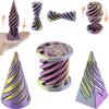 3 Packs Impossible Cone, Spiral Cone Fidget Toy 3D Printed Spiral Cone Toy, Pyramid Passthrough Sculpture, Mini Cones Pass Through Pyramid Fidget Toy for Stress and Anxiety Relaxing view 1