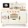 Pillowhale Wooden PlayKitchen Set, Large Interactive Toy Kitchen Set with Washer, Oven, Drawer & Storage, Metal Cookware, Blackboard, Kids Kitchen Playset, Play Kitchen for Toddlers 3+ view 1