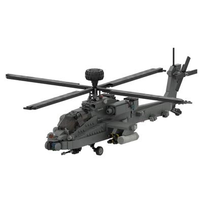 Aetheria Military Helicopter Building Bricks, AH-64 WW2 Military Army Airplane, MOC Air-Force Aircraft Build Blocks Construction for Adult Collectors & Enthusiasts - 995 Pieces