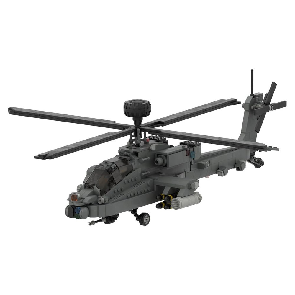 Aetheria Military Helicopter Building Bricks, AH-64 WW2 Military Army Airplane, MOC Air-Force Aircraft Build Blocks Construction for Adult Collectors & Enthusiasts - 995 Pieces