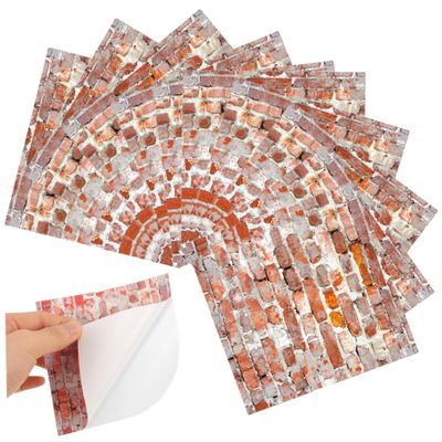 10PCS Dollhouse Accessories, 4x4 Inch PVC Dollhouse Wallpaper Peel and Stick, Faux 3D Brick Wallpaper for Decoration, Gift for Lovers